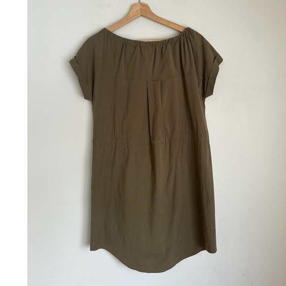 Theory • Laela Shirt Dress in Olive Green - Picture 6 of 8
